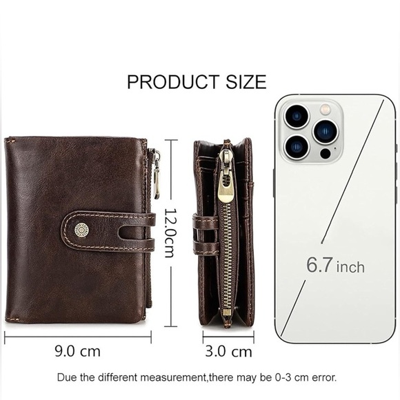 Men’s RFID wallet teal blue with air tag slot NWOT - Picture 4 of 10